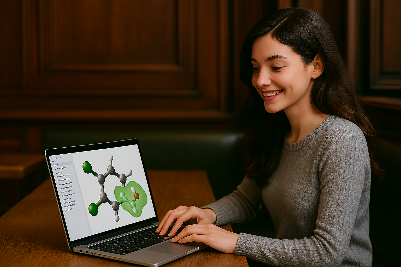 Student using RDMChem software